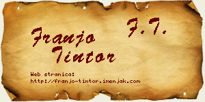 Franjo Tintor vizit kartica